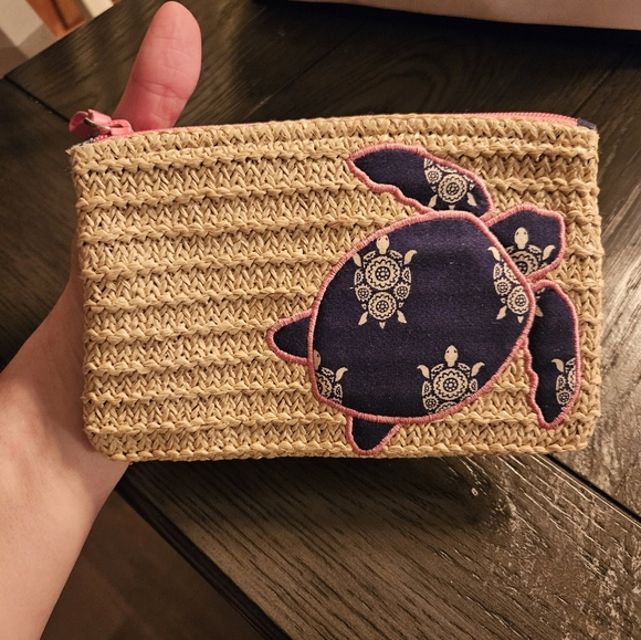 Vera Bradley Handbags - Vera Bradley Straw Pouch Capri Turtle Design